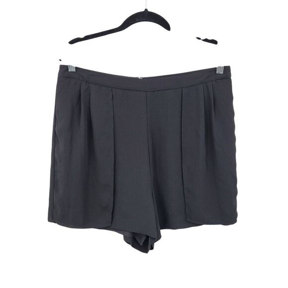 BCBGMAXAZRIA Black High-Waisted Shorts L Sheer Lightweight Pleated Flowy City - Picture 9 of 9